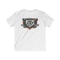 Splatter Shield Christian baseball tee with vibrant paint burst.
Faith and Fastballs home plate tee with crossed bats and cross detail.
Bold Christian athlete shirt with colorful design.
