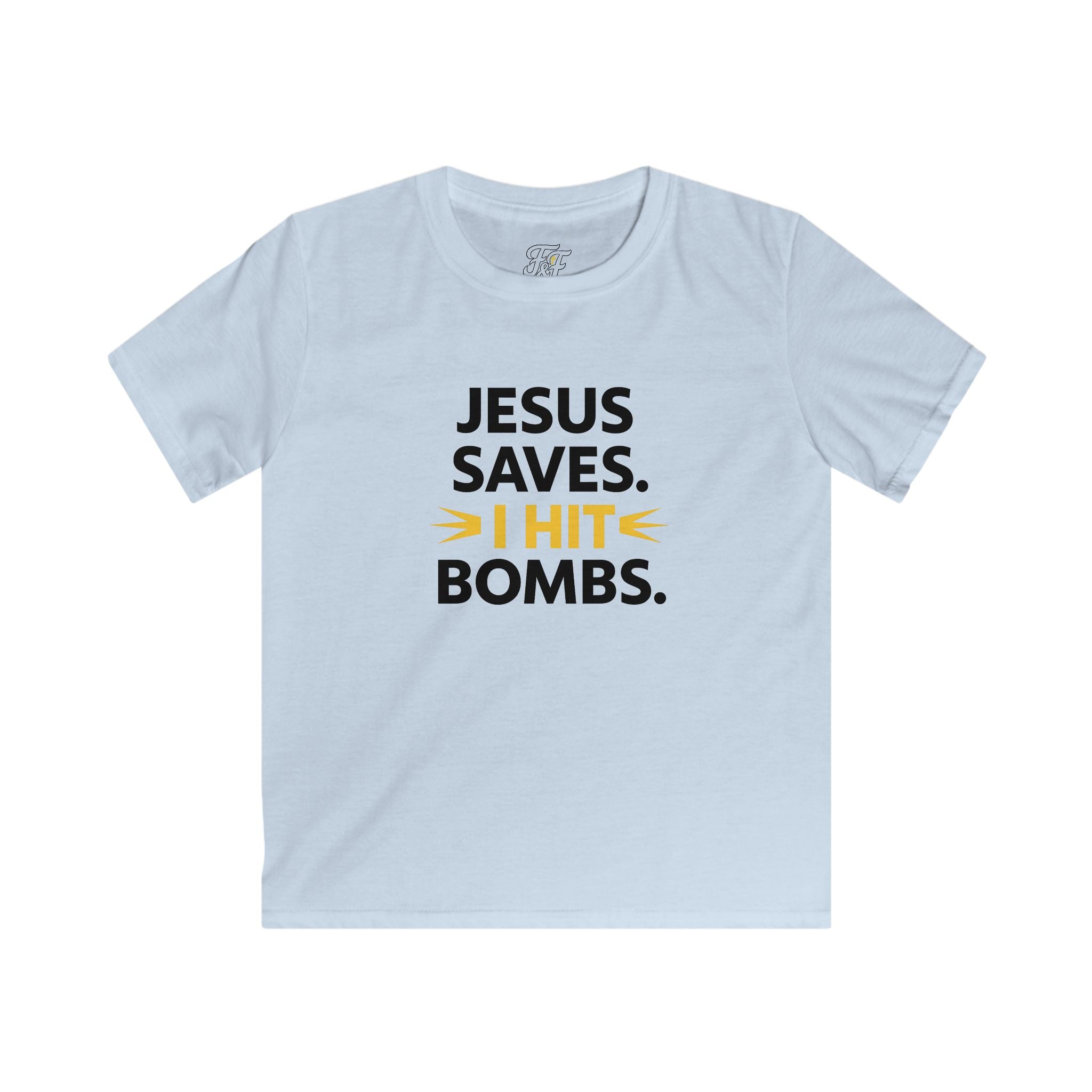 Jesus Saves, I Hit Bombs™ – Christian Baseball Shirt