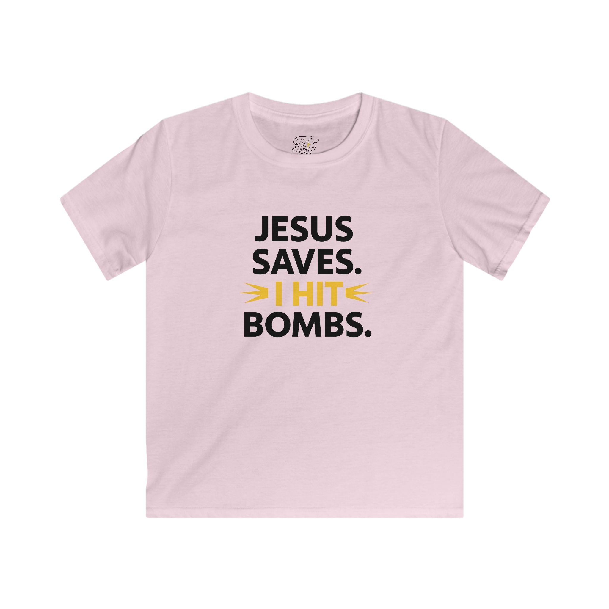 Jesus Saves, I Hit Bombs™ – Christian Baseball Shirt