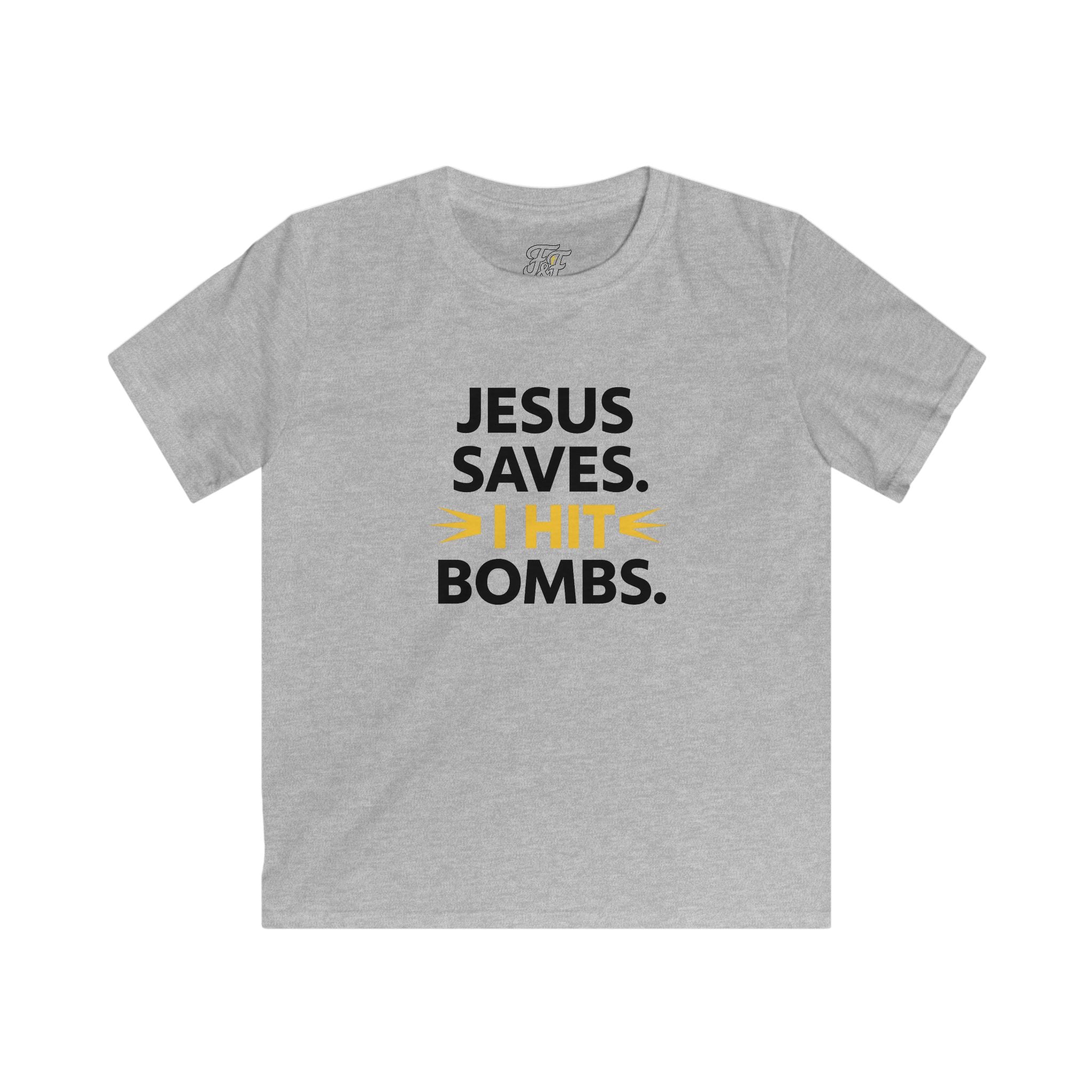 Jesus Saves, I Hit Bombs™ – Christian Baseball Shirt