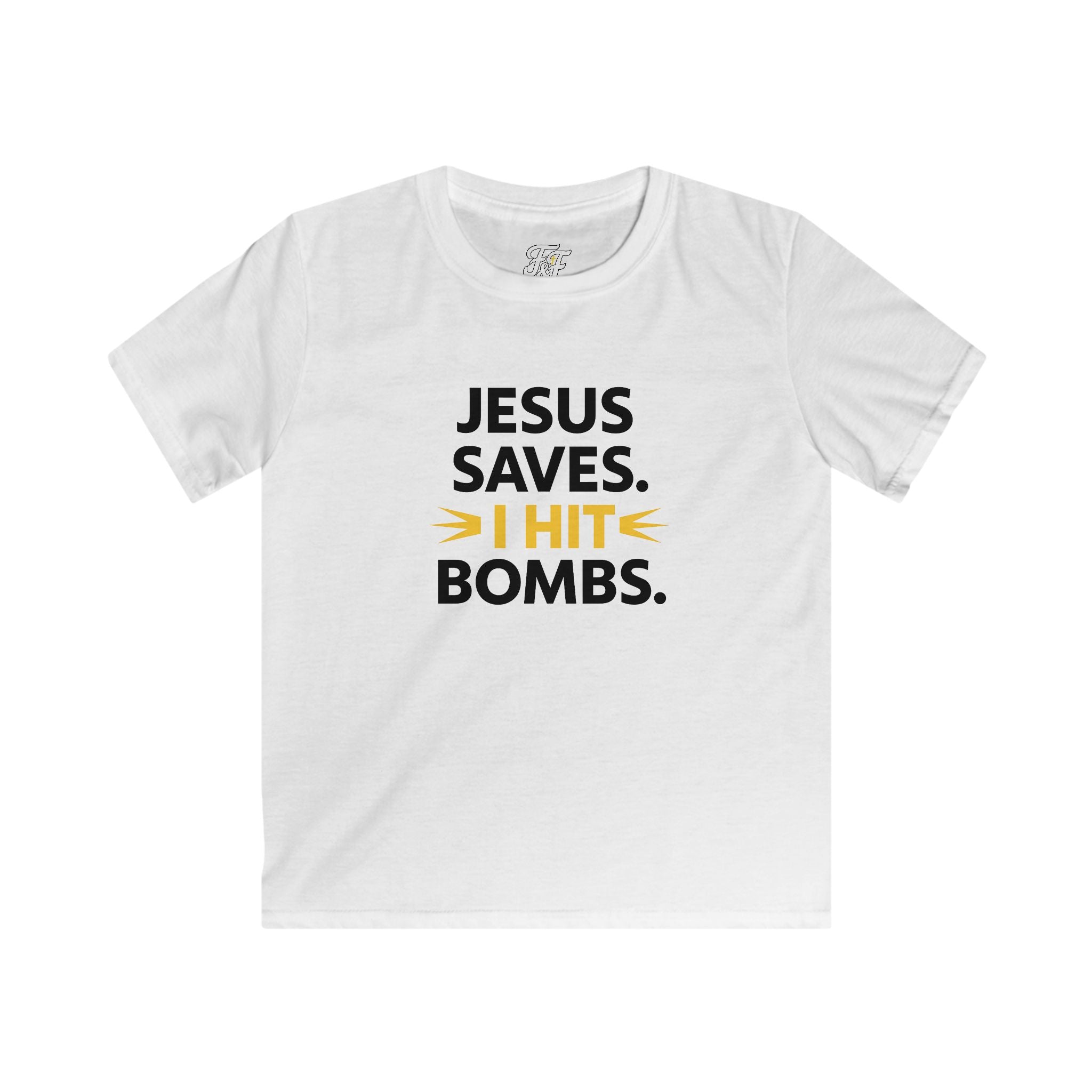 Jesus Saves, I Hit Bombs™ – Christian Baseball Shirt